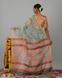 White Kora Woven Saree