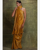 Mustard Moonga Silk Saree