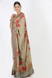 Light Olive Green Moonga Silk Saree - Silk Mark Certified