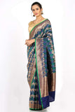Oceanic Handwoven Khadua Katan Silk Drape