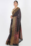 Black Moonga Silk Saree - Silk Mark Certified