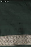 Deep Bottle Green Pure Katan Silk Handloom Saree