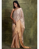 Handwoven Beige Silk Tissue Saree