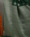 Kamayini Green Pure Katan Silk Saree - Silk Mark Certified