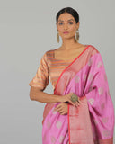 Pink Katan Silk Saree - Silk Mark Certified