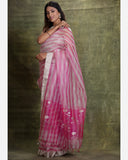 Pink Organza Handloom Silk Saree