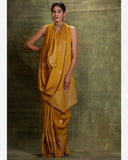 Mustard Moonga Silk Saree