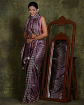 Silver Onion"Colour Pure Katan Silk Tissue Banarasi Handloom Saree
