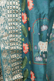 Dark Turquoise Moonga Silk Saree - Silk Mark Certified