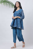 Blue Bird Print Angrakha Top