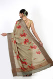 Light Olive Green Moonga Silk Saree - Silk Mark Certified