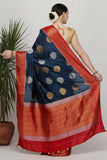 Navy Blue Katan Silk Saree