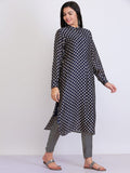Navy Blue Mushroom Kurta