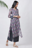 Grey Floral Kurta Palazzo