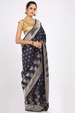 Prussian Blue Handloom Khadua Katan Silk Drape