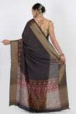 Black Moonga Silk Saree - Silk Mark Certified