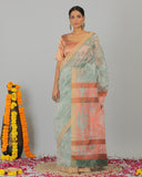 White Kora Woven Saree