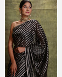 Black Zari Stripe Sari