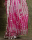 Pink Organza Handloom Silk Saree