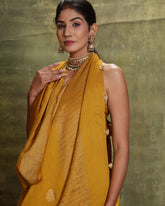 Mustard Moonga Silk Saree