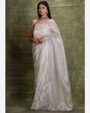 Silver Pure Organza Tissue Saree