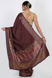Deep Maroon Moonga Silk Saree - Silk Mark Certified