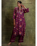 Afreen Magenta Yoke Kurta Set