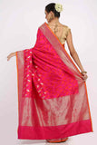 Fuscia Pink Red Handwoven Khadua Katan Silk Drape