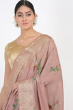 Pastel Pink Moonga Silk Saree - Silk Mark Certified