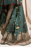 Olive Green Moonga Silk Saree - Silk Mark Certified