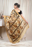 Beige Moonga Silk Saree - Silk Mark Certified
