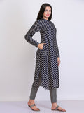 Navy Blue Mushroom Kurta