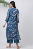 Sapphire Blue Floral Kurta