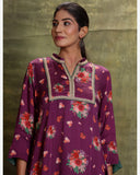 Afreen Magenta Yoke Kurta Set
