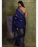 Royal Blue Moonga Silk Saree