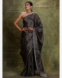 Black Zari Stripe Sari