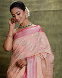 Peach Silk Cotton Saree