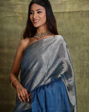 Electric Blue Tissue Silk Saree