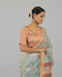 White Kora Woven Saree