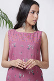 Floral Sleeveless Pink Kurta