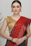 Dark Grey Katan Silk Saree
