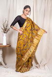 Mustard Moonga Silk Saree - Silk Mark Certified