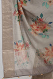 Steel Grey Moonga Silk Saree - Silk Mark Certified