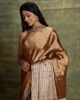 Handwoven Gold - Silver Tissue Silk Saree