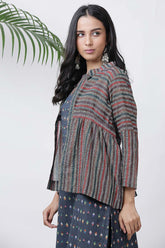 Striped Pleated Jacket