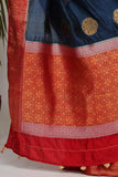 Navy Blue Katan Silk Saree