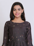 Charcoal Grey Pleated Kurta