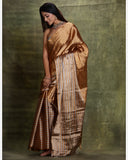 Handwoven Gold - Silver Tissue Silk Saree