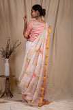 Pastel Peach Linen Silk Saree