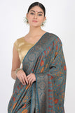 Torquish Blue Moonga Silk Saree - Silk Mark Certified